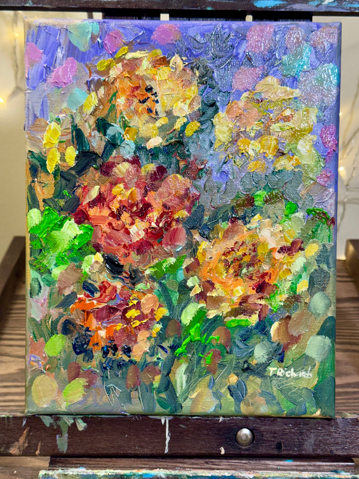 Marigolds Oil Painting 8x10", Flowers Original Art