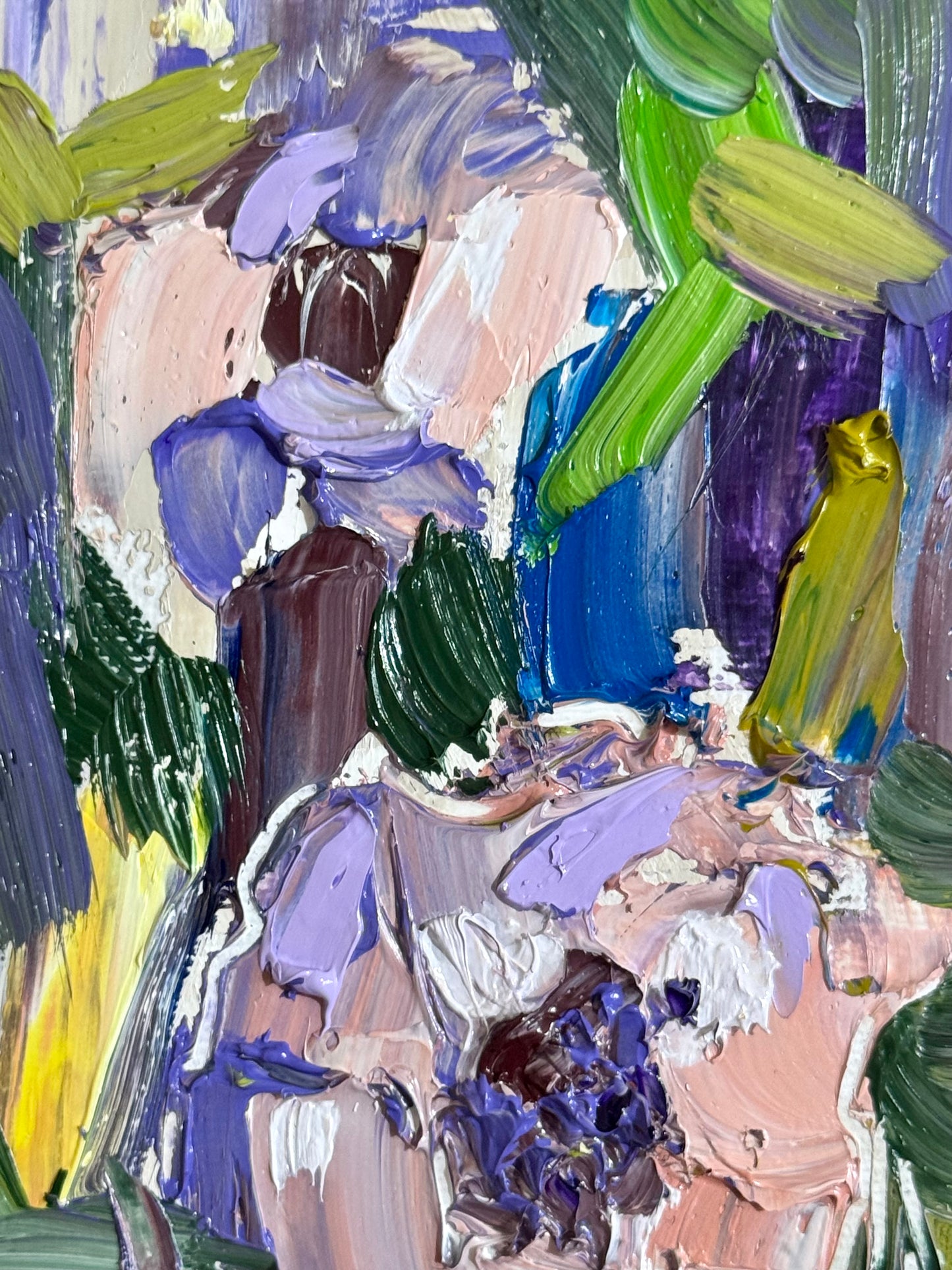 Original Oil Painting 6x6" – Three Peonies – Impasto Floral Still Life – Textured Flower Art – Small Canvas Panel