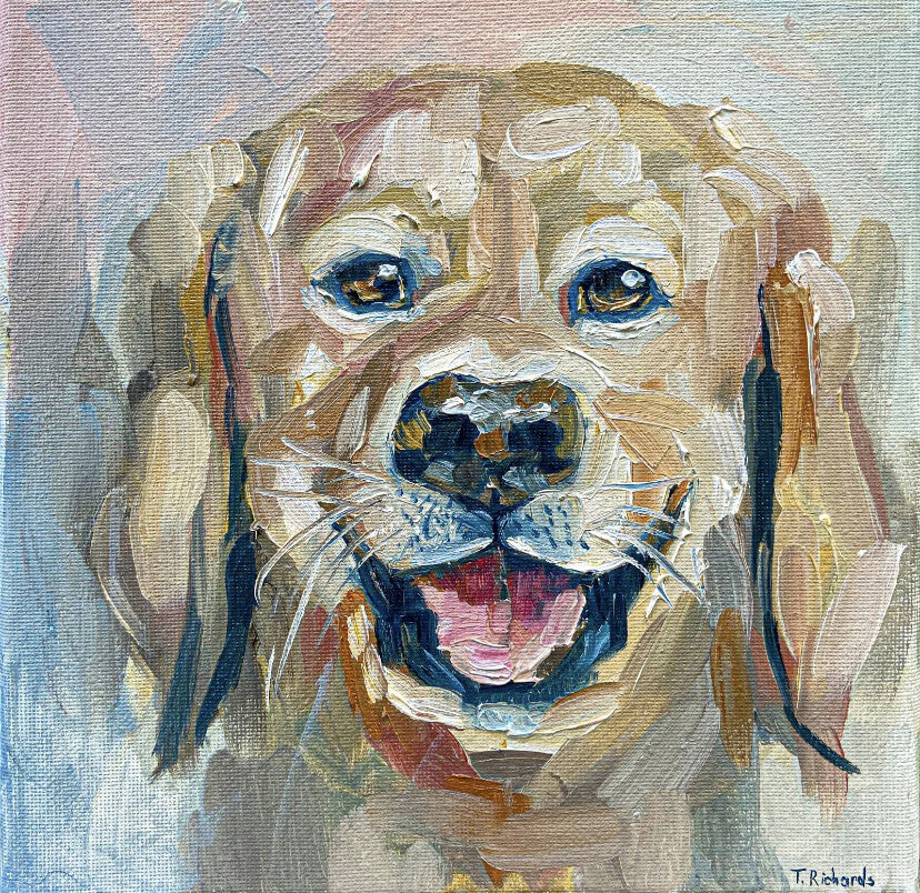 Custom Pet Portrait from Photo – Original Hand-Painted Oil Painting of Your Dog, Cat, or Other Pet
