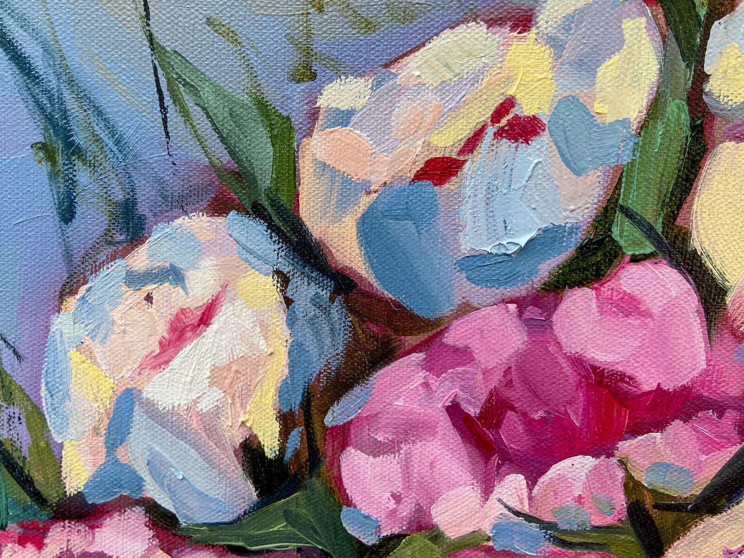 Original art oil painting Peony flower art big large artwork floral Signed 36x48