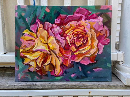 Oil painting ORIGINAL art Roses Flower wall art floral rose artwork Signed 16x20