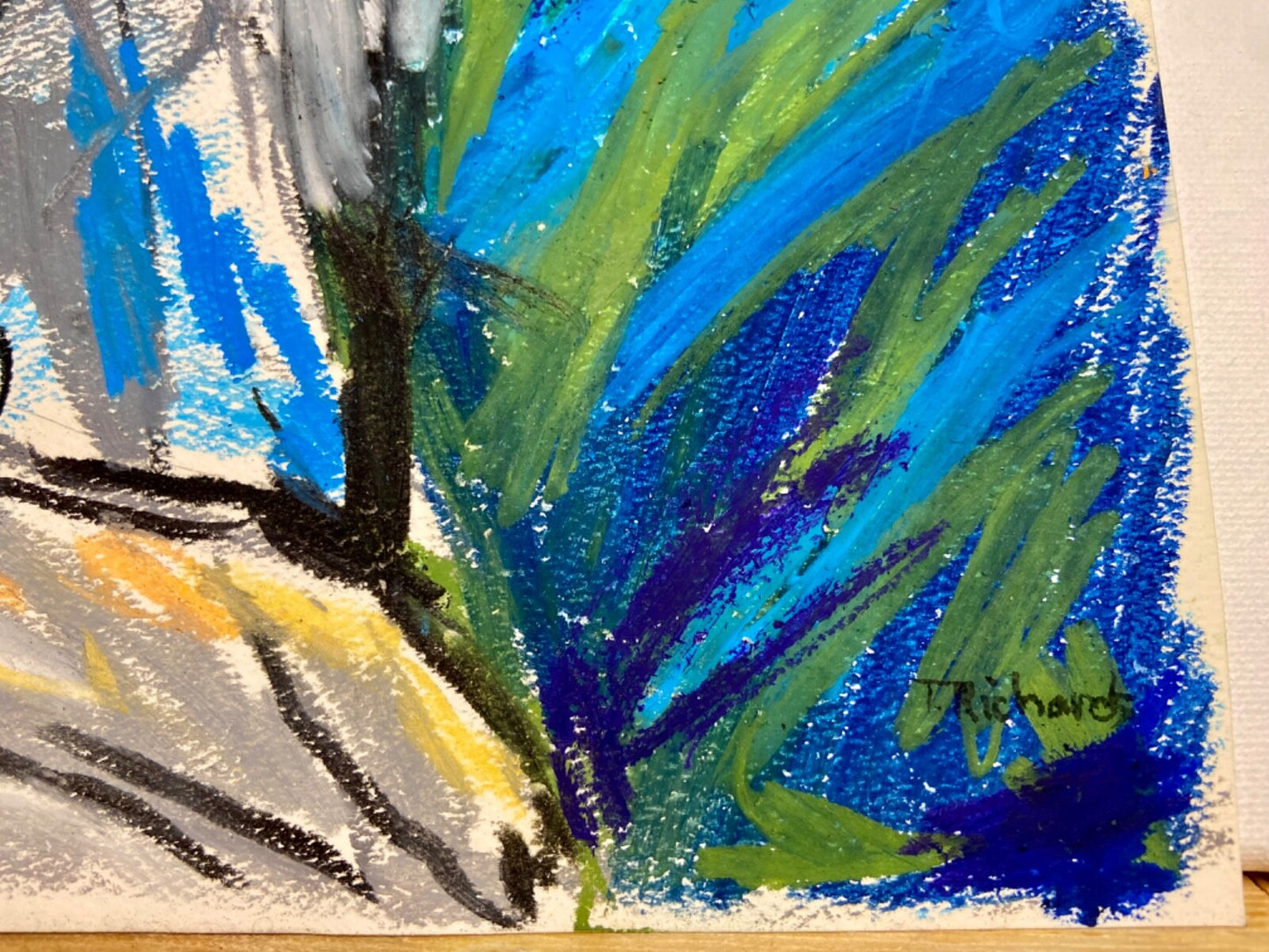 ORIGINAL art oil pastel on paper painting Eagle wall art bird artwork 9x12”