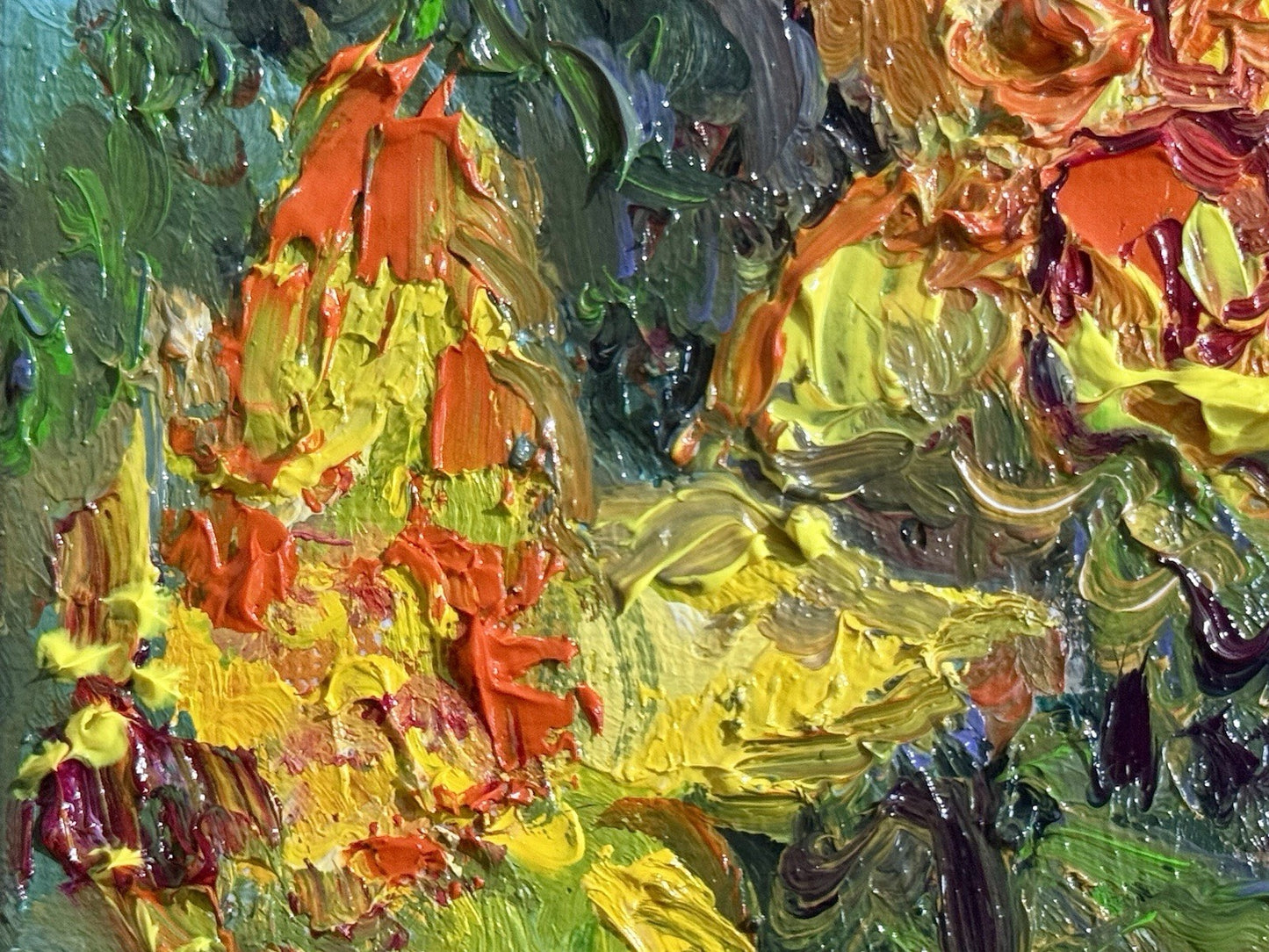 Oil painting ORIGINAL art Yellow Daffodil Flower Floral Nature Still Life 6x6”