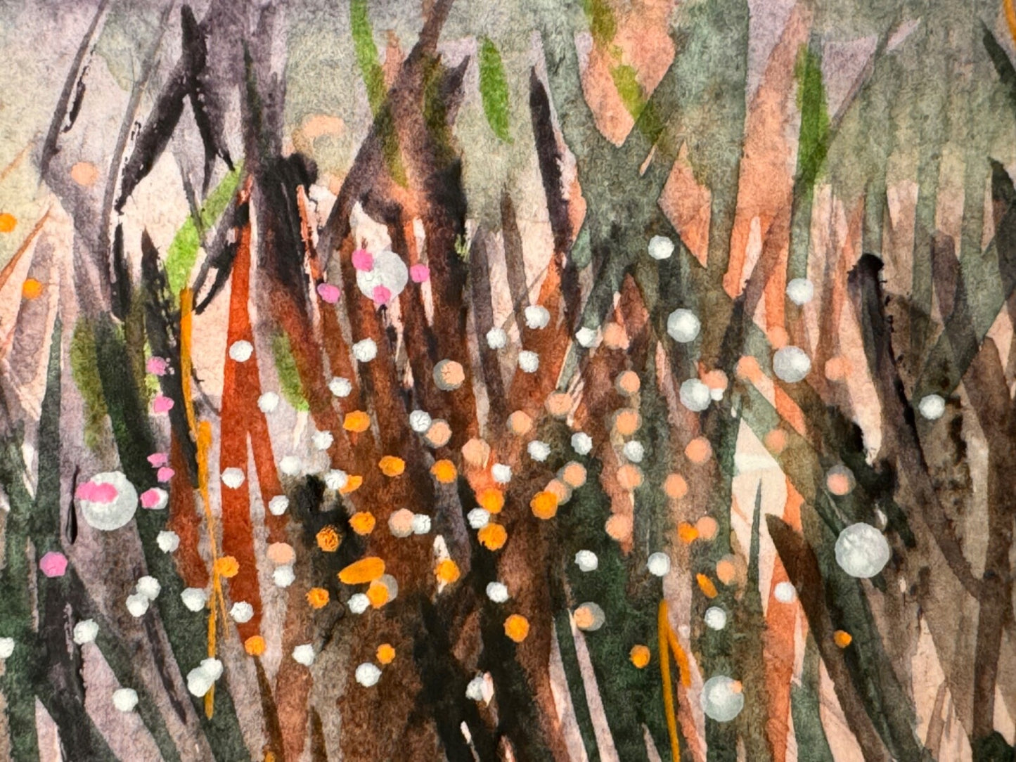 Wildflower field painting ORIGINAL art watercolor on paper Meadow artwork 5x7"
