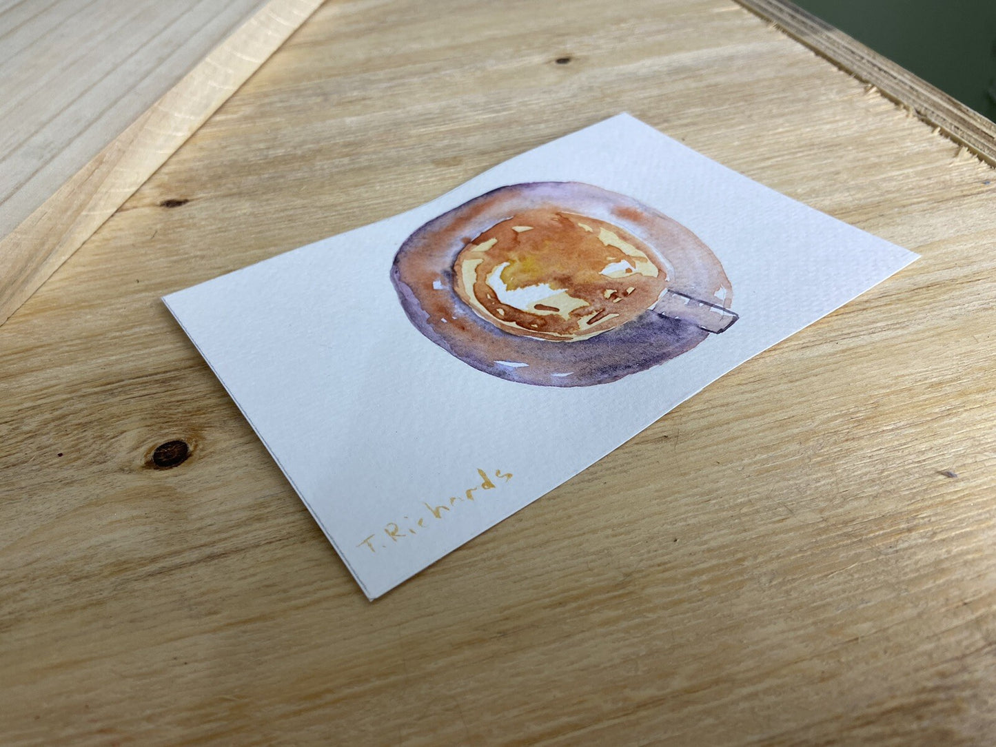 WATERCOLOR painting ORIGINAL art Coffee cup small artwork Still life 4x6"