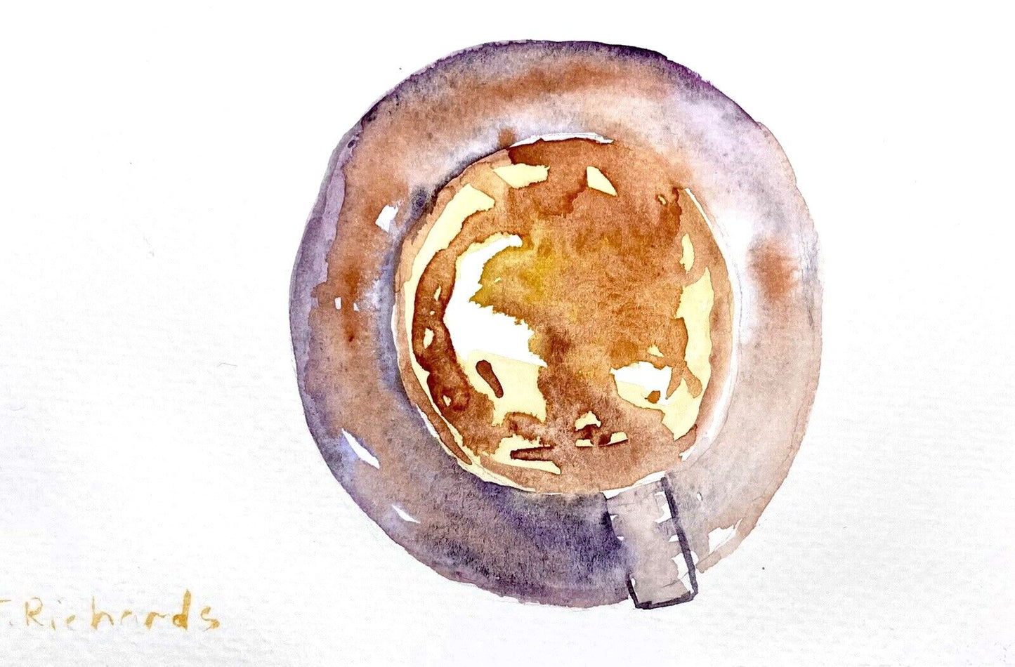 WATERCOLOR painting ORIGINAL art Coffee cup small artwork Still life 4x6"