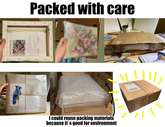 Lake boat oil painting canvas ORIGINAL art Landscape fall nature artwork 16x20"