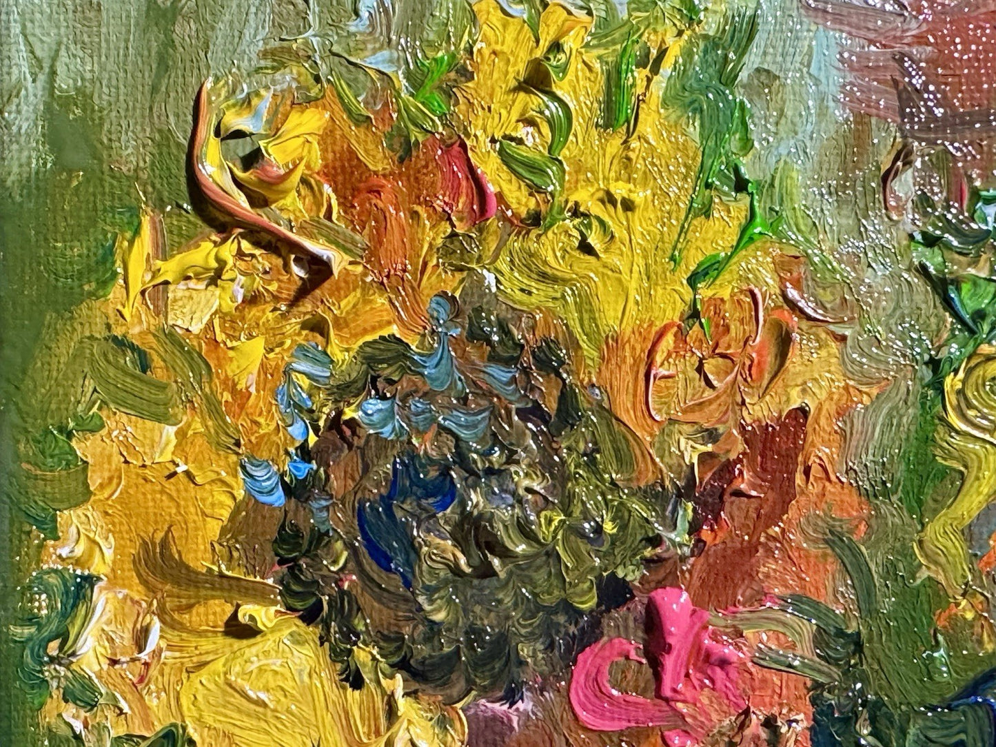 Sunflower Oil painting ORIGINAL art floral Flower artwork Still Life Artwork 6x6