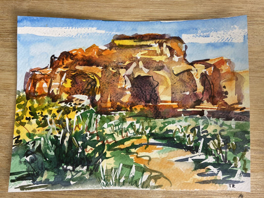 Watercolor Painting ORIGINAL Art Arches National Park Utah Landscape 6x8"