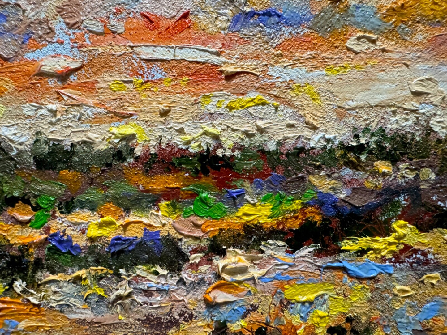 Pond oil painting on canvas ORIGINAL art Swamp artwork Landscape seascape 9x12"
