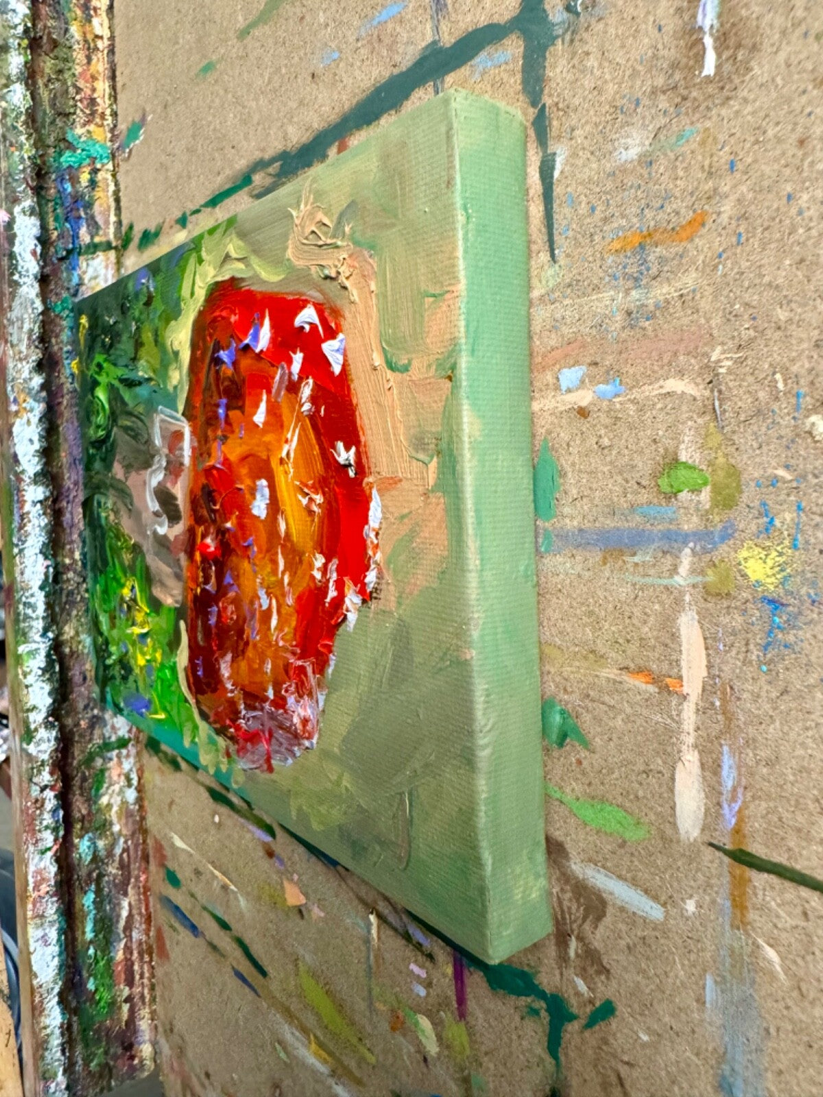 Red mushroom Oil painting ORIGINAL art Fly agaric Amanita forest artwork 5x7