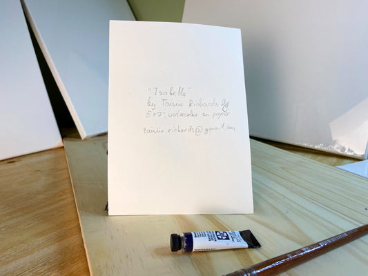 Painting WATERCOLOR ORIGINAL Art Black Woman African Nude Naked Artwork 5x7"