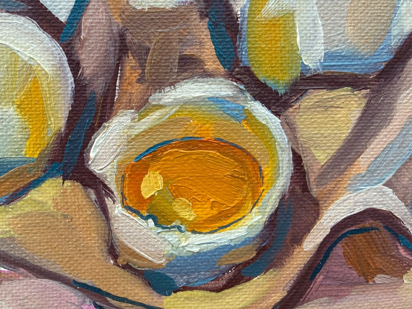 ORIGINAL art oil painting Eggs carton art still life artwork food breakfast 9x12