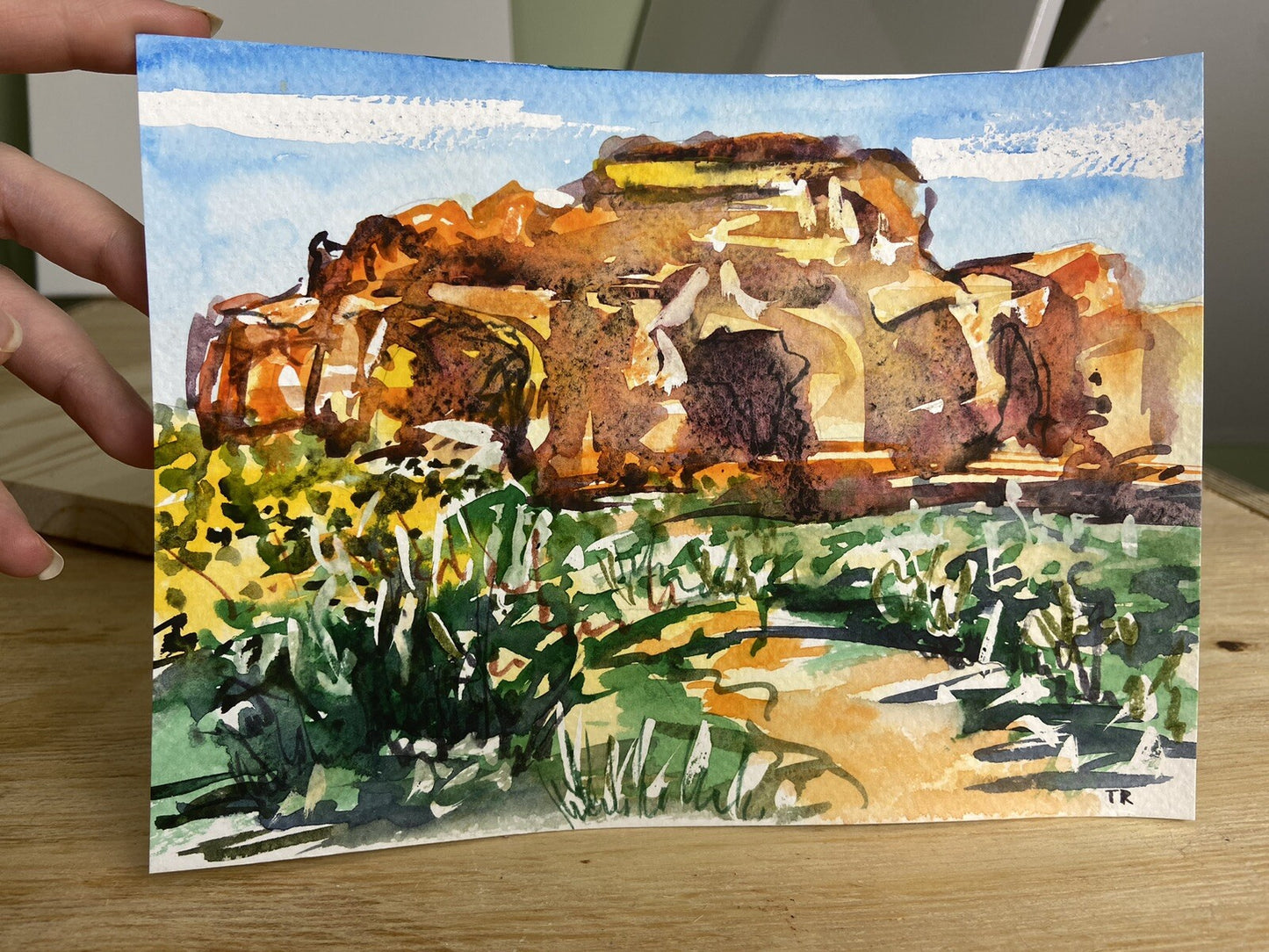 Watercolor Painting ORIGINAL Art Arches National Park Utah Landscape 6x8"