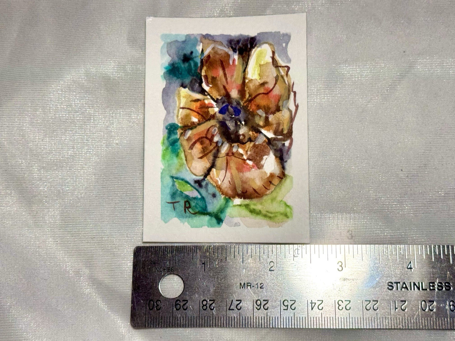 ACEO Watercolor Coneflower ORIGINAL Art ATC Painting Miniature Flower 2.5x3.5"