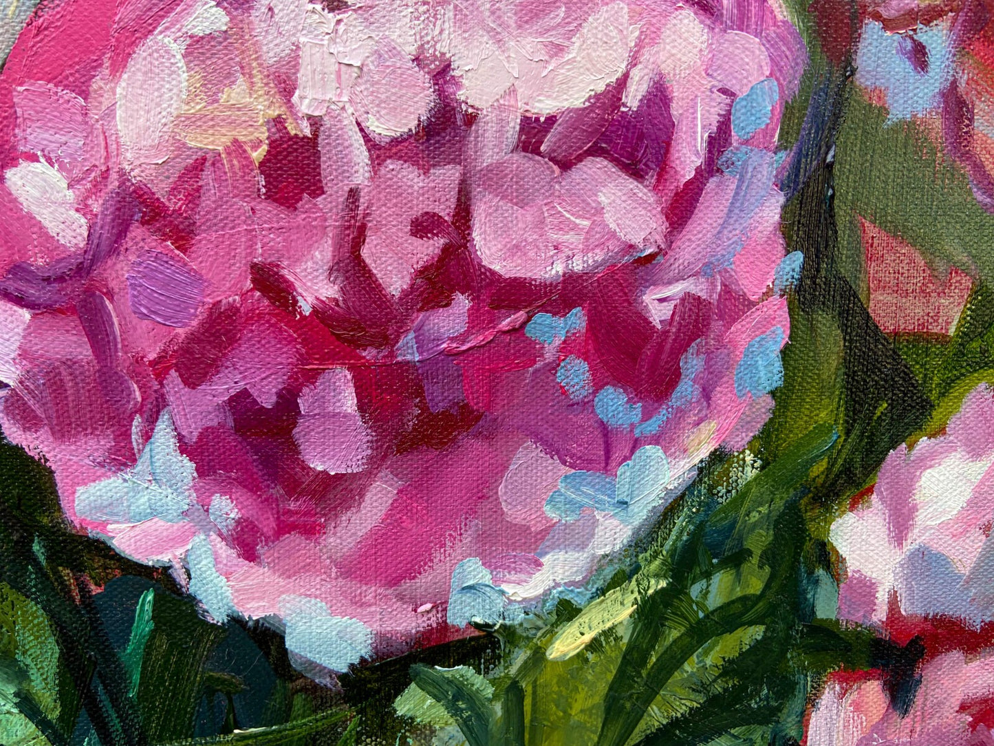 Original art oil painting Peony flower art big large artwork floral Signed 36x48