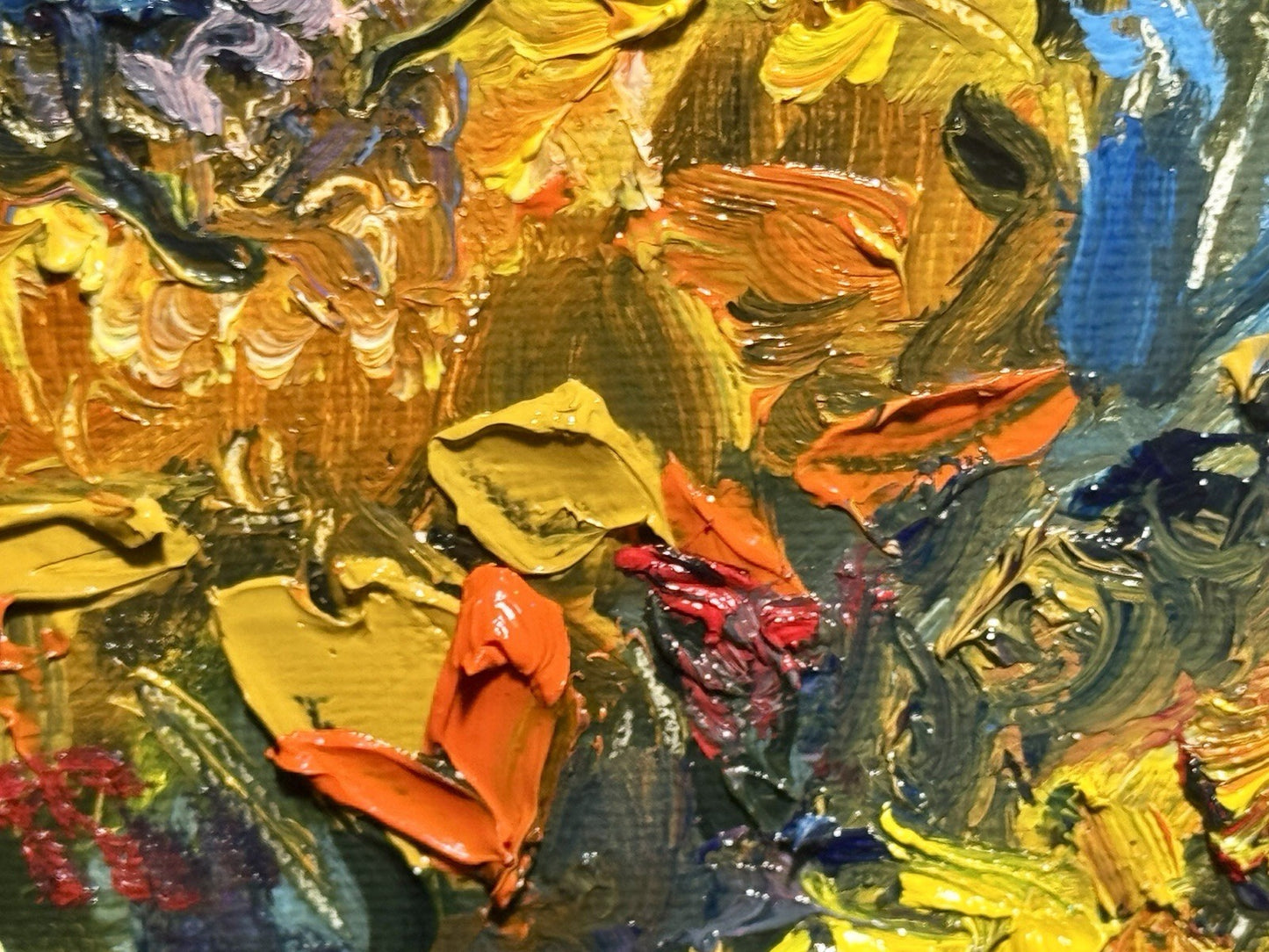 Sunflower Oil painting ORIGINAL art floral Flower artwork Still Life Signed 6x6"