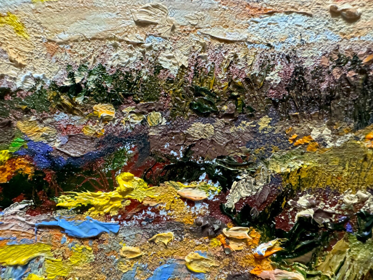 Pond oil painting on canvas ORIGINAL art Swamp artwork Landscape seascape 9x12"