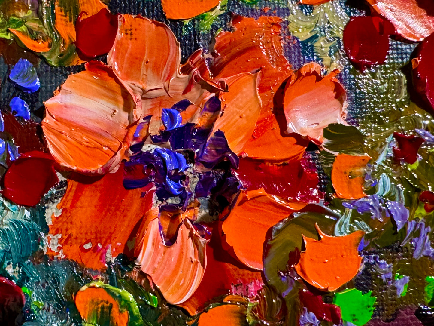 Marigold Oil Painting 8x8, Original Floral Art Panel, Bold Impasto Flowers, Garden Wall Decor, Cottagecore Gardener Gift