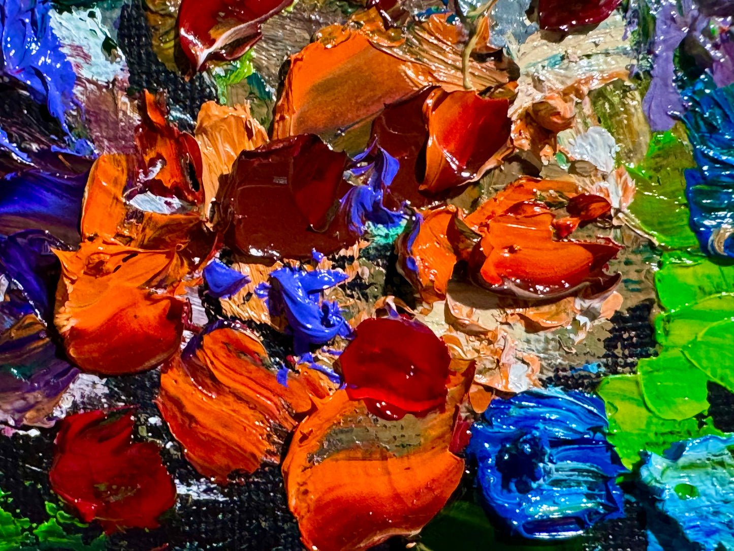 Marigold Oil Painting 8x8, Original Floral Art Panel, Bold Impasto Flowers, Garden Wall Decor, Cottagecore Gardener Gift