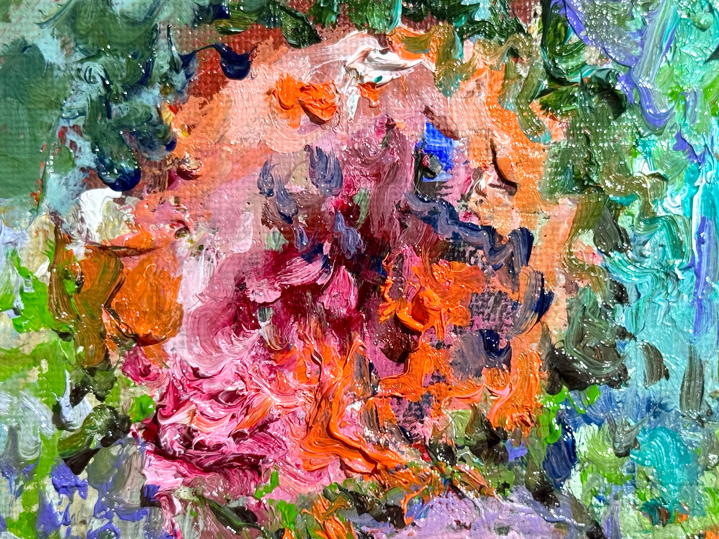 Peony Oil Painting 6x6, Original Floral Wall Art Small Botanical Still Life, Flower Peonies, Oil on Canvas Panel