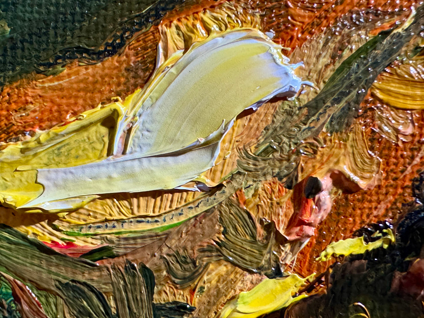 Zucchini Blossoms Oil Painting 9x12, Original Art Garden Still Life, Yellow Squash Flowers, Botanical Artwork on Canvas