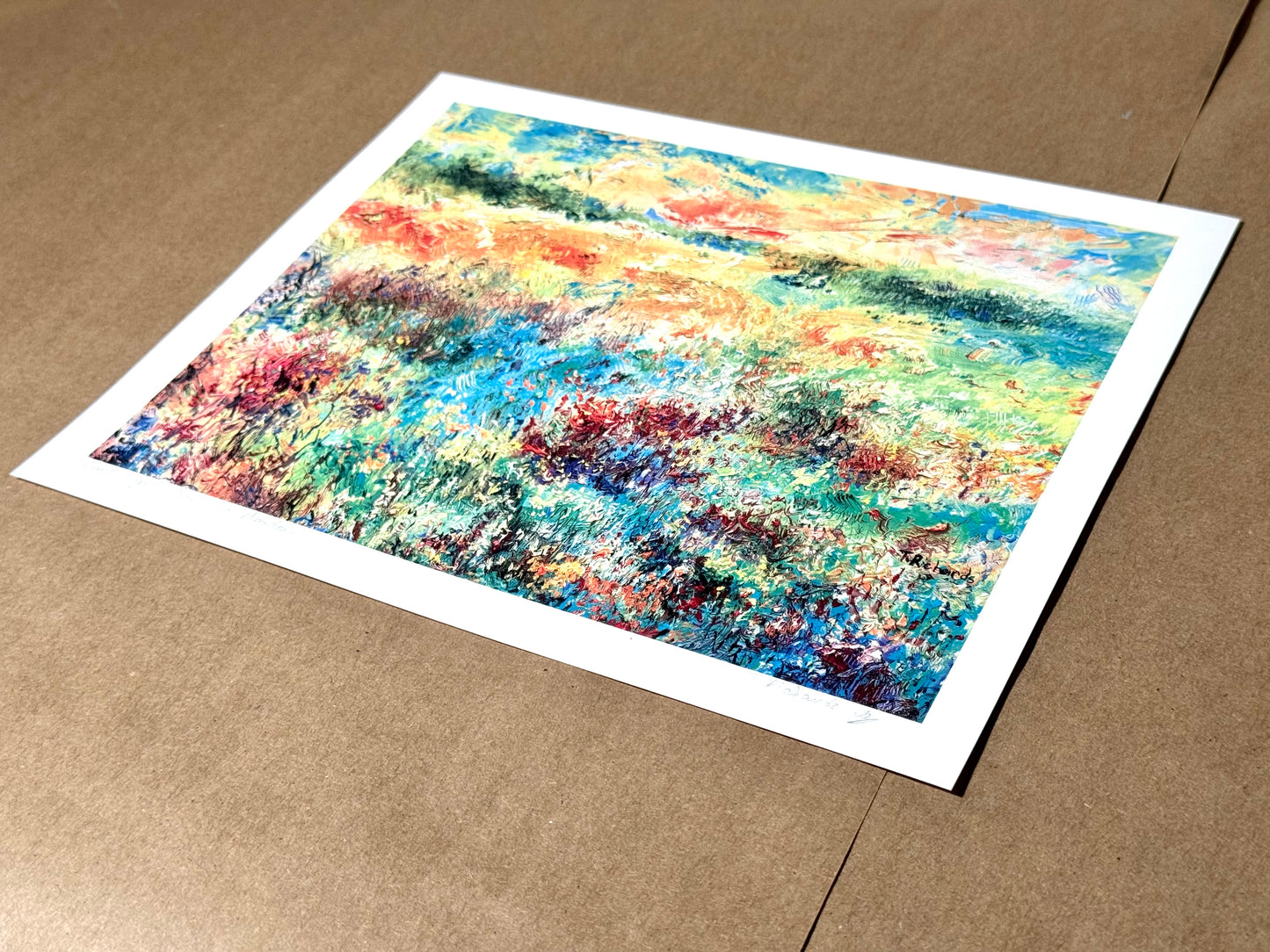 Meadow Archival PRINT Signed, Sunset Meadow Wall Art, Nature Landscape Painting Reproduction, Wildflower Field Decor