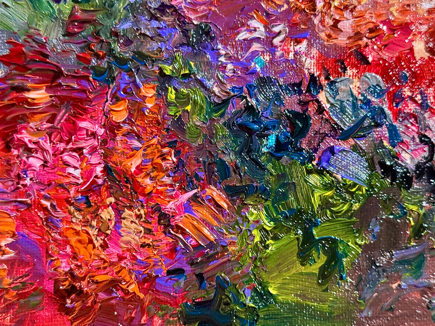 Red Marigolds Original Oil Painting 8x8", Floral Still Life Art, Bold Garden Flowers, Wall Decor Cottagecore Gift for Gardener
