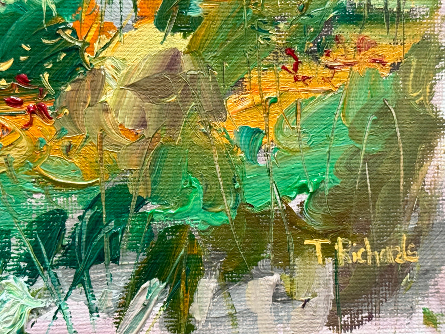 Summer Field Original Art Oil Painting 8x10, Wildflower Landscape