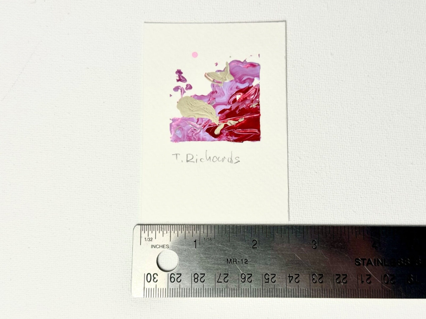 ACEO Acrylic ORIGINAL Art ATC Abstract painting Small Mini miniature 2.5x3.5"