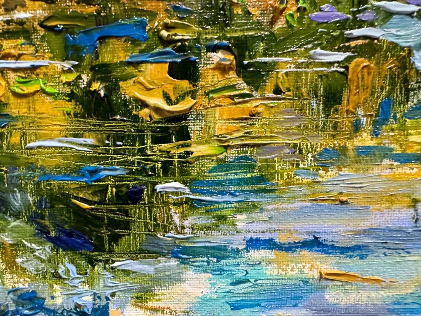 Oil painting Original art Canada Landscape Maligne Lake Mountain Forest 15x30”