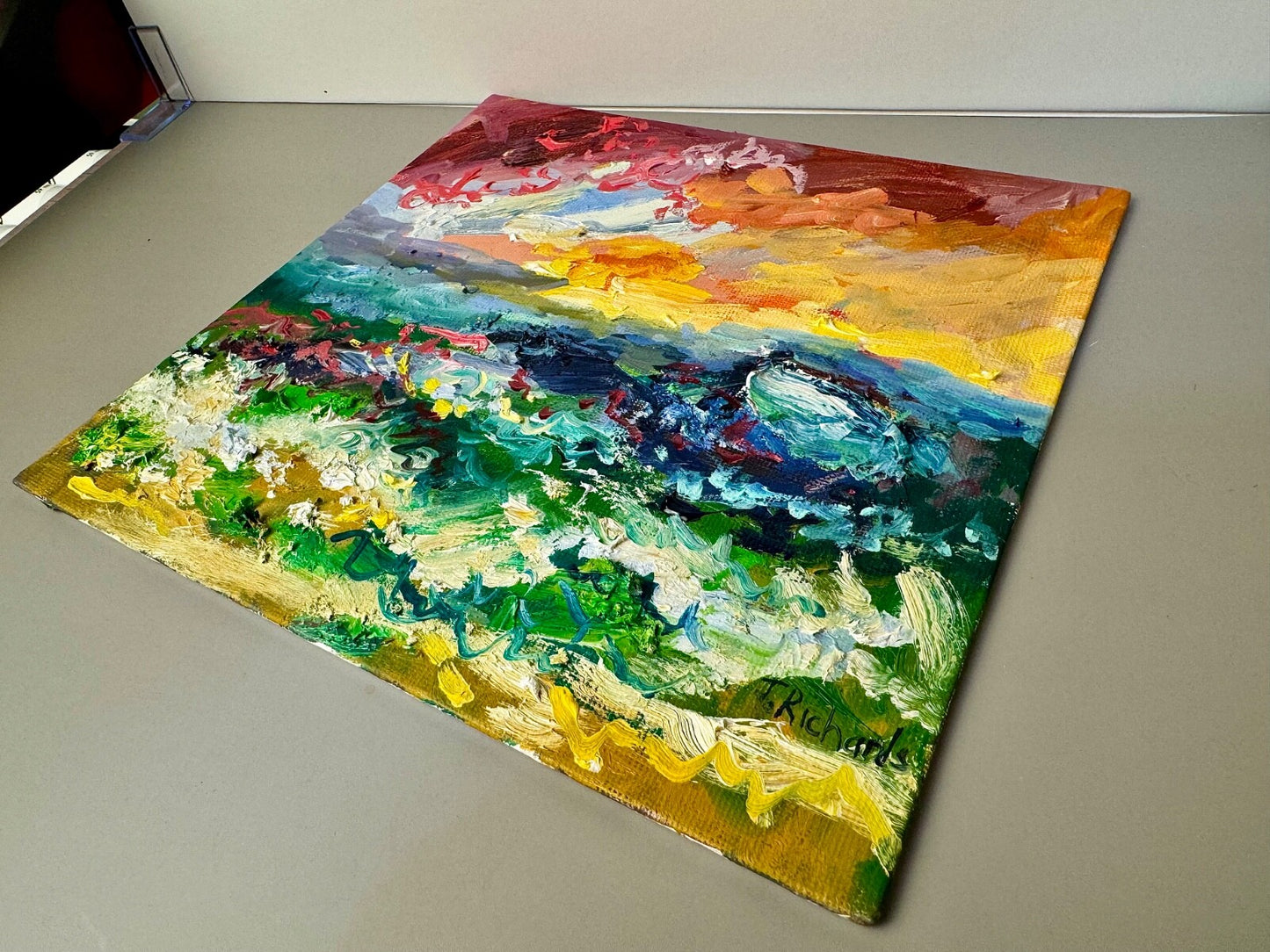 Oil painting ORIGINAL art Ocean wave artwork Seascape marine Landscape 8x8”
