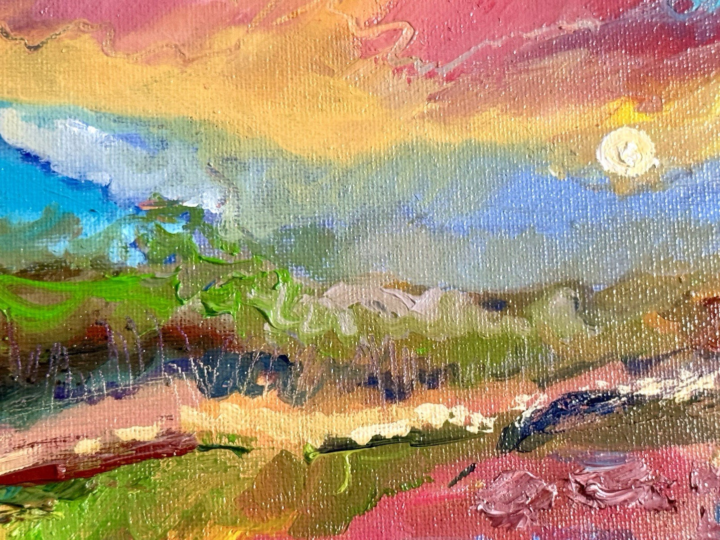 Boat oil painting ORIGINAL art Landscape Lake River Ocean Seascape Sunset 16x20