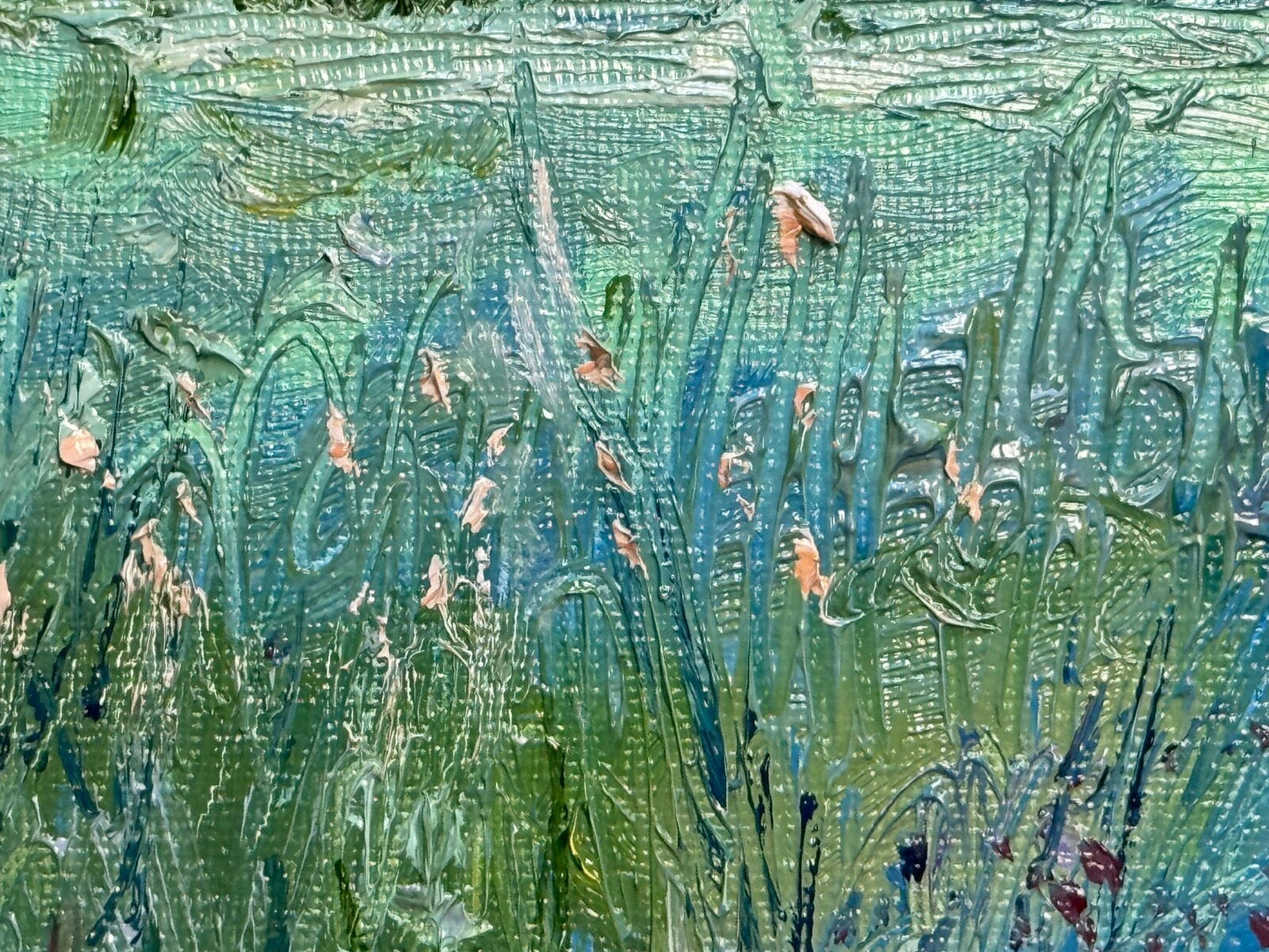 Field painting ORIGINAL art Landscape sunrise Floral flower wildflower 10x10”