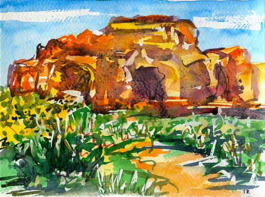 Watercolor Painting ORIGINAL Art Arches National Park Utah Landscape 6x8"