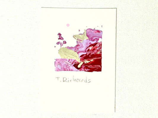 ACEO Acrylic ORIGINAL Art ATC Abstract painting Small Mini miniature 2.5x3.5"