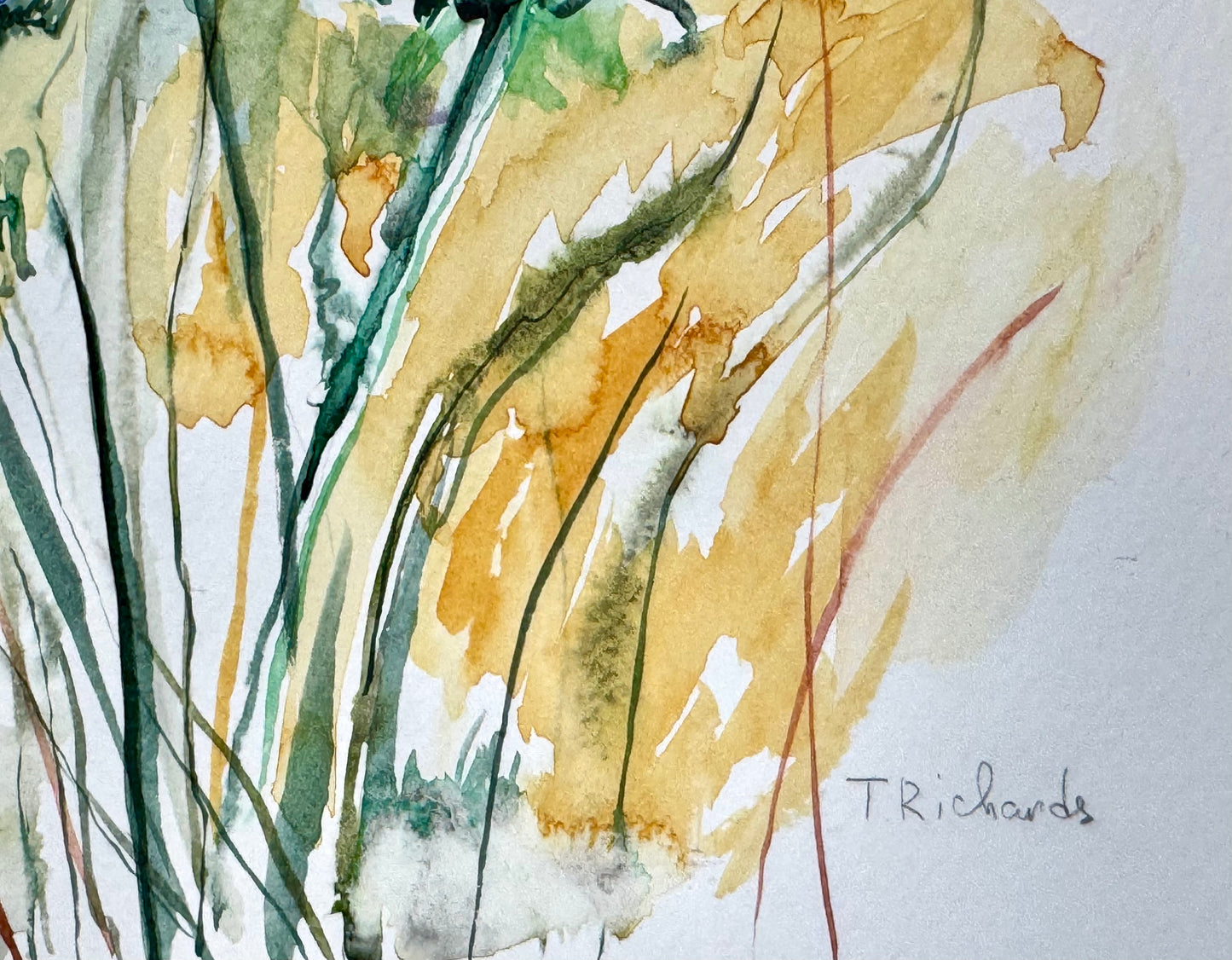 Purple Blue Peonies Watercolor Painting, Original Floral Art, Peony Flower 8x10"