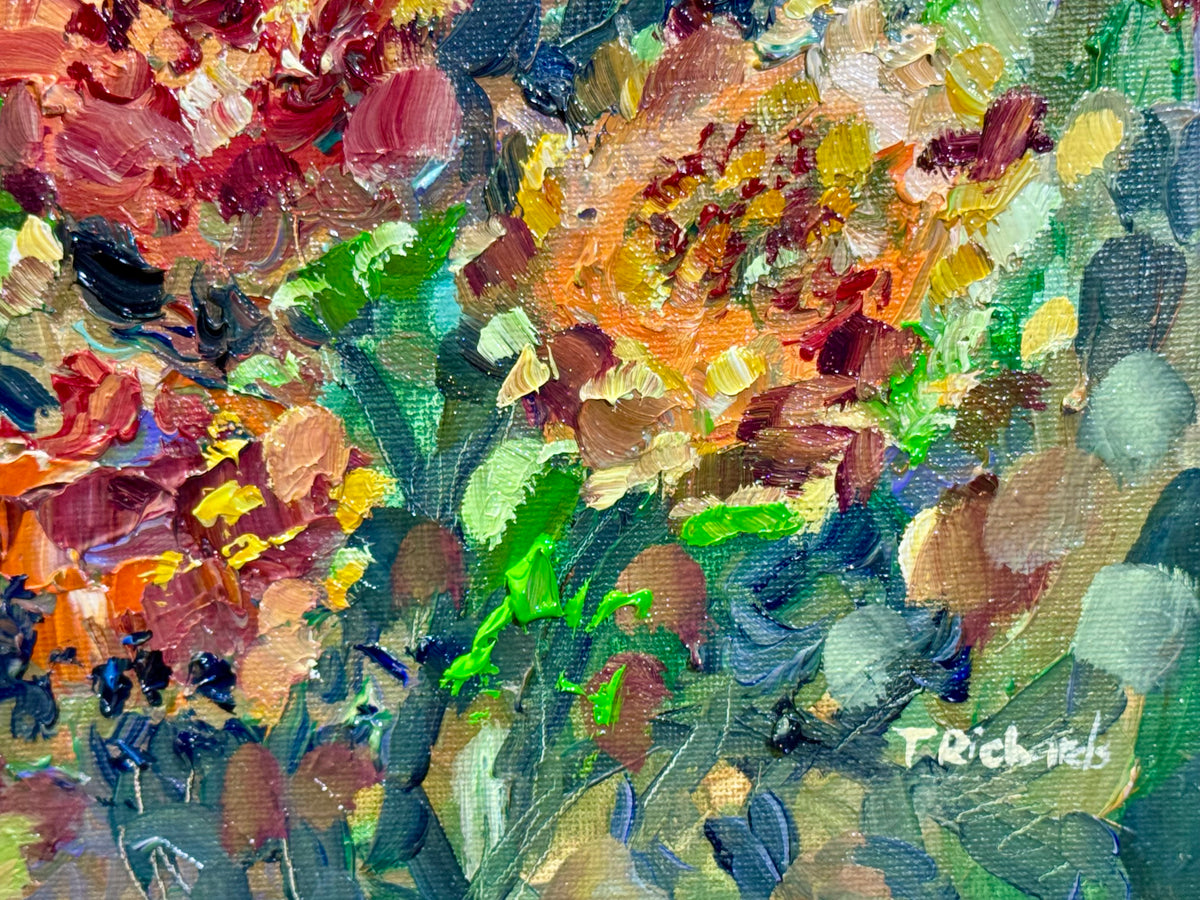 Marigolds Oil Painting 8x10", Flowers Original Art