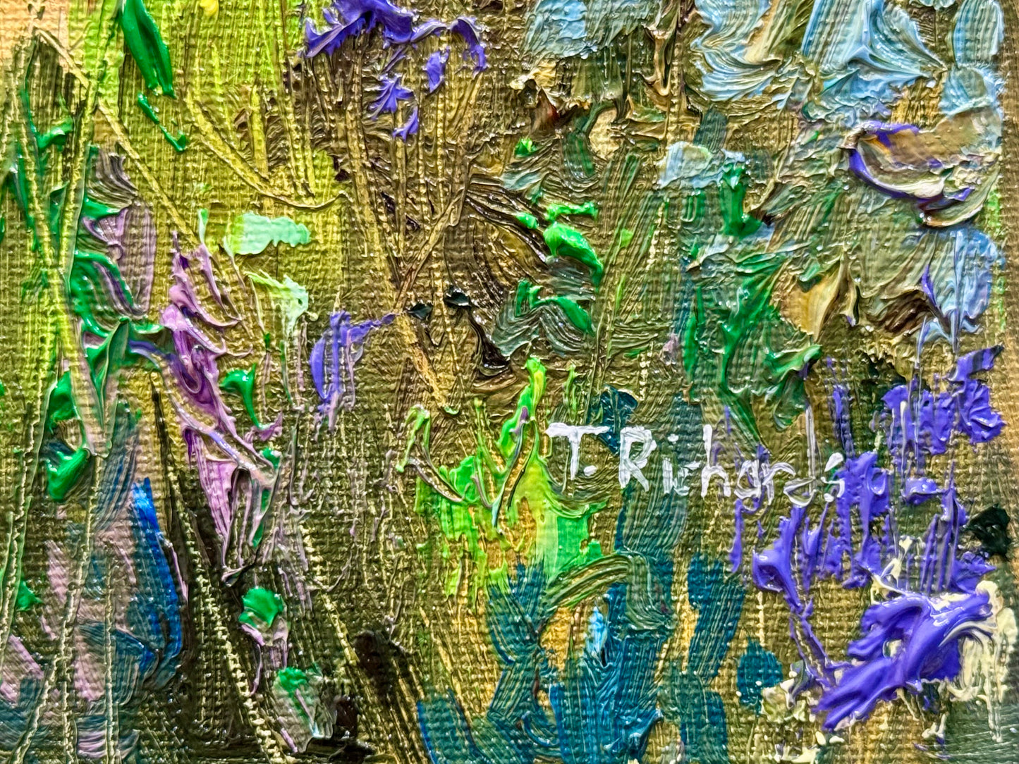 Forest Original Art 9x12" Wildflower Field Landscape, Oil Painting Sunrise Meadow Artwork, Handmade Wall Art Nature