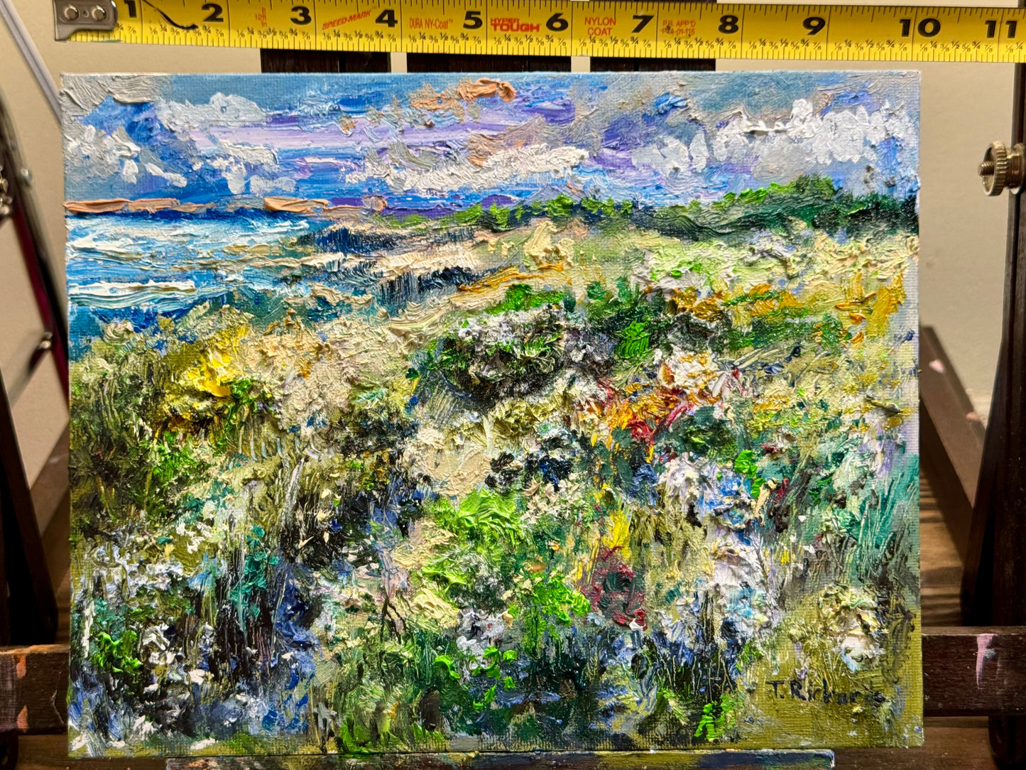 Coastal Shore Original Art Oil Painting 8x10, Maine Seascape, Ocean Landscape on Canvas Panel