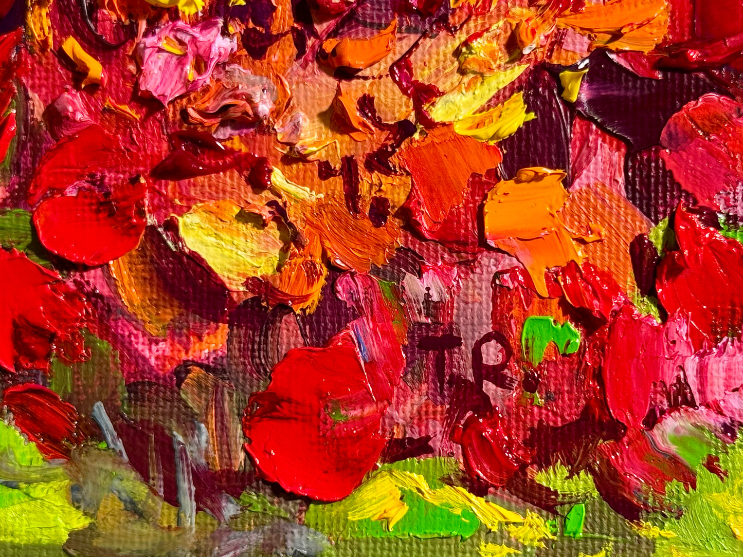 Marigolds Oil Painting 5x7, Original Art Floral Still Life Flowers Artwork, Small Flower Wall Art