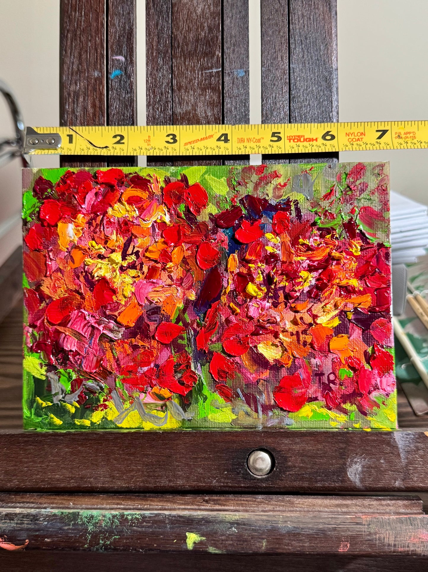 Marigolds Oil Painting 5x7, Original Art Floral Still Life Flowers Artwork, Small Flower Wall Art