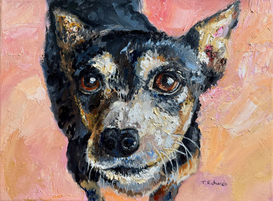 Custom Pet Portrait from Photo – Original Hand-Painted Oil Painting of Your Dog, Cat, or Other Pet