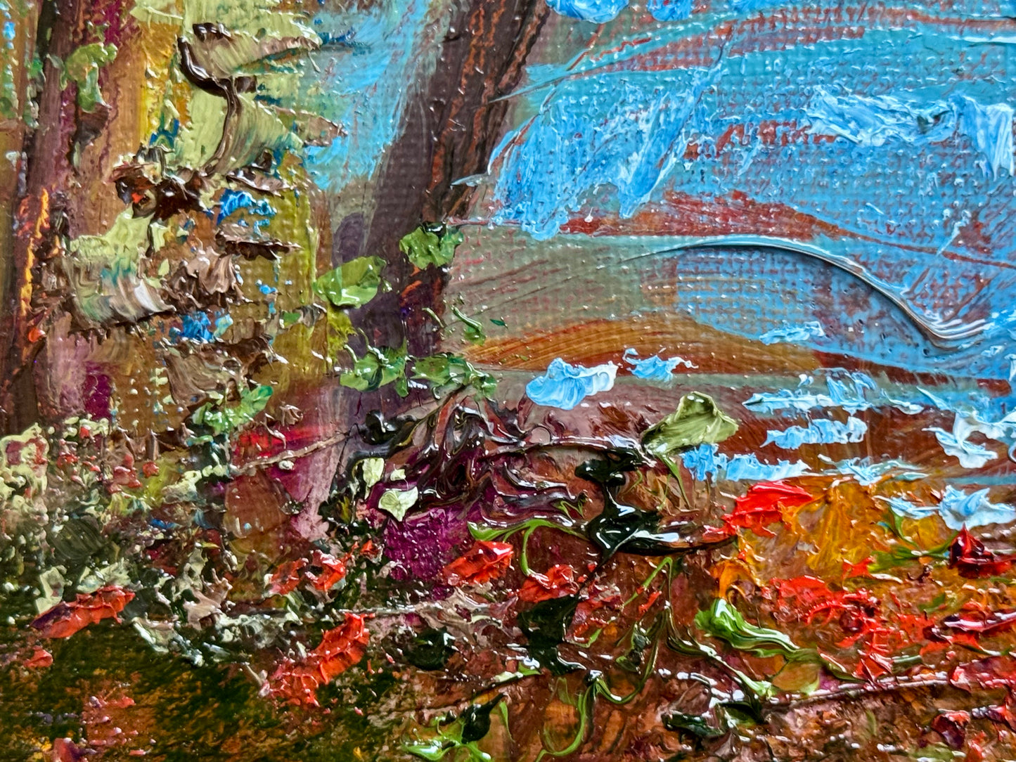 Lowes Bridge Maine Oil Painting 8x10, Original Art Landscape, Piscataquis River Forest, Stretched Canvas Wall Art
