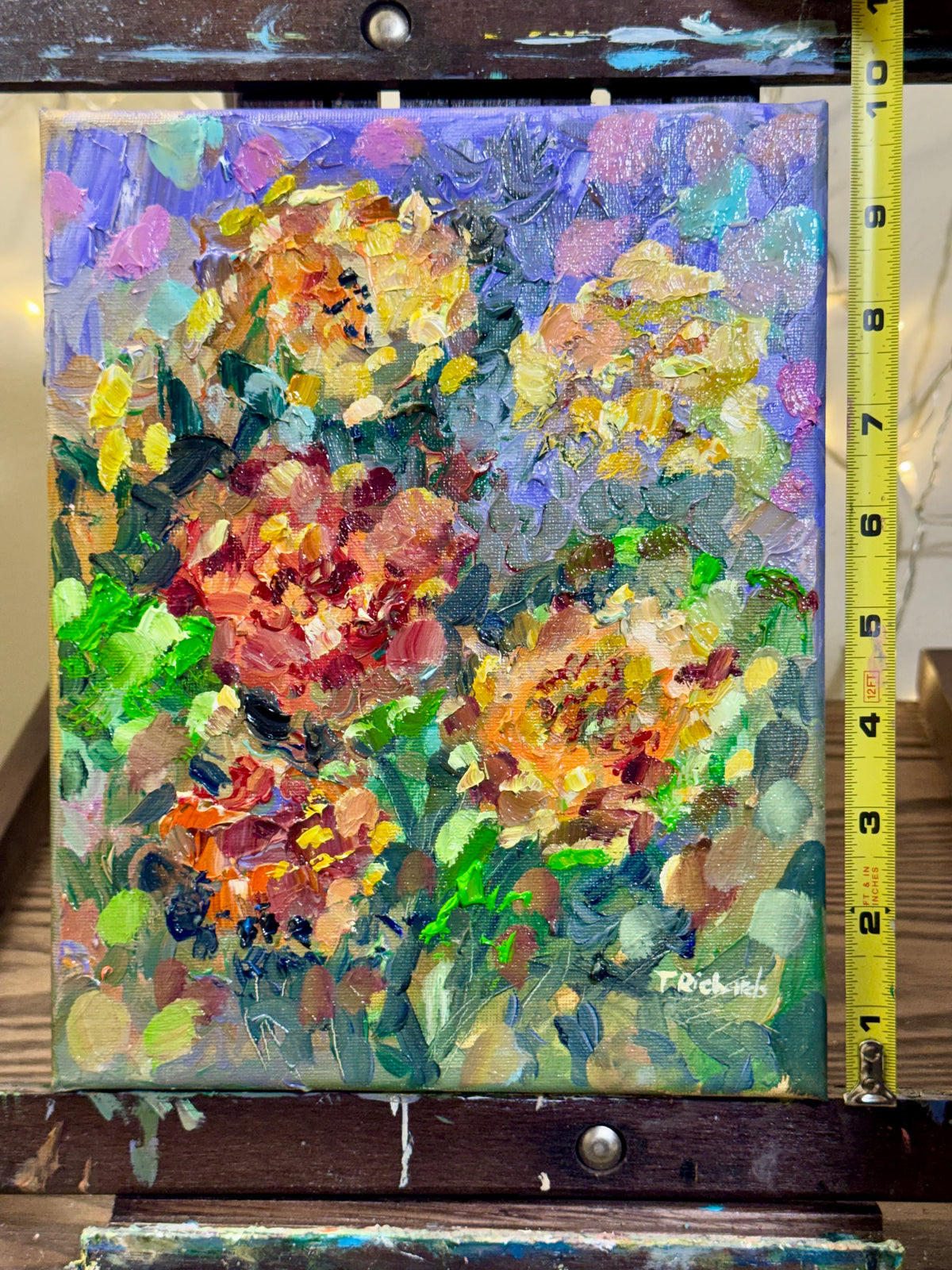 Marigolds Oil Painting 8x10", Flowers Original Art