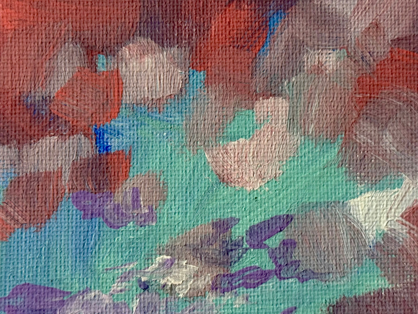 Ocean Acrylic Painting 6x6, Original Seascape Art, Sunset Nature Artwork