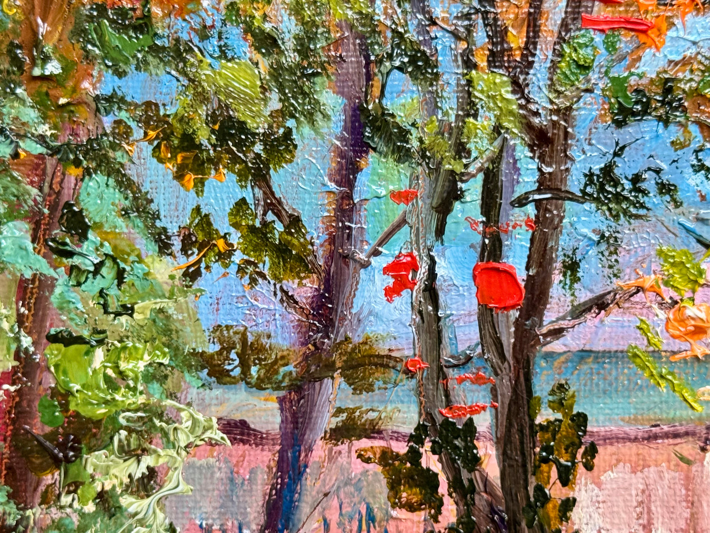Lowes Bridge Maine Oil Painting 8x10, Original Art Landscape, Piscataquis River Forest, Stretched Canvas Wall Art