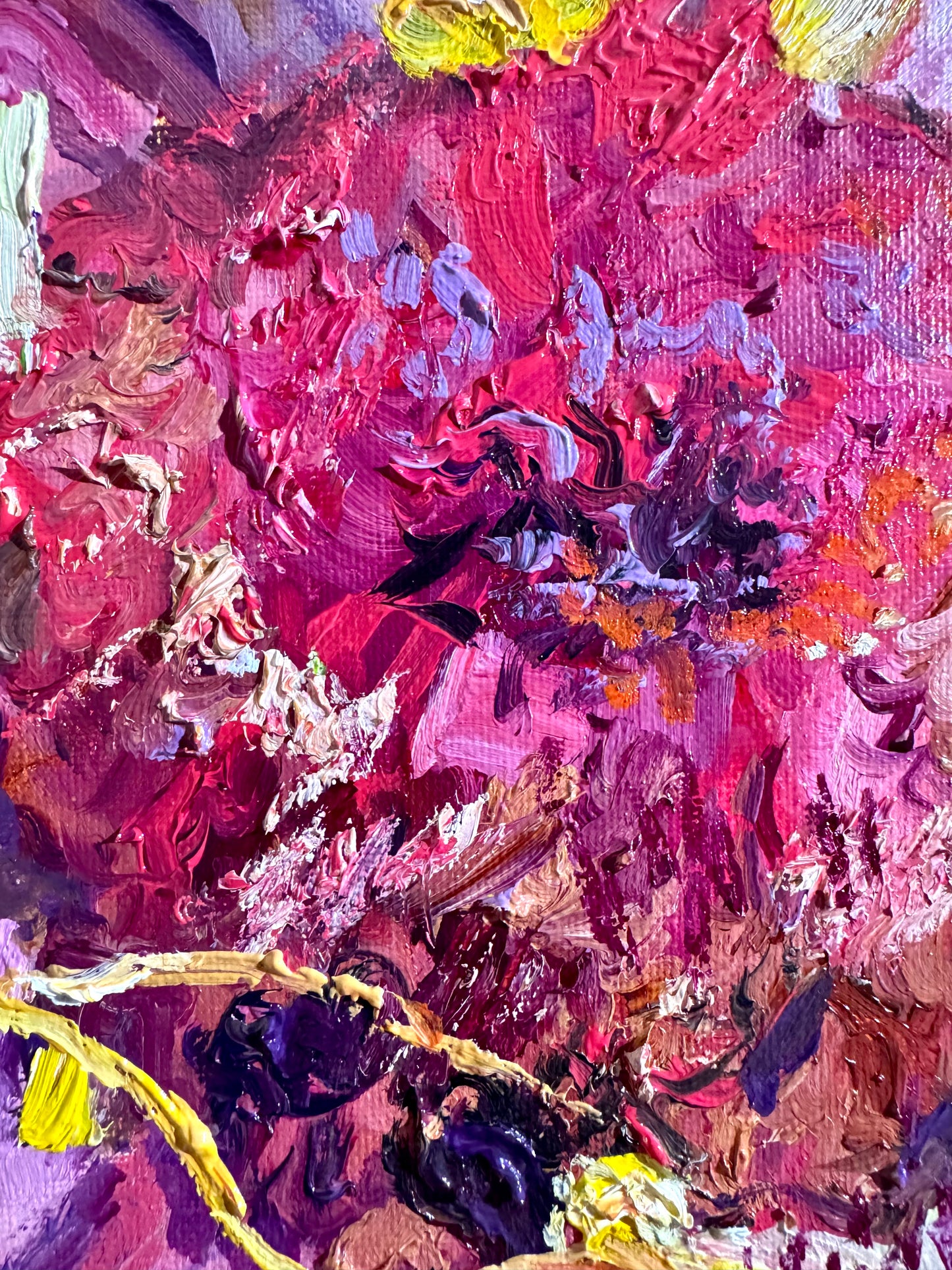 Pink Zinnia Oil Painting 20x20", Original Art Floral Wall Art, Large Flower Botanical Artwork