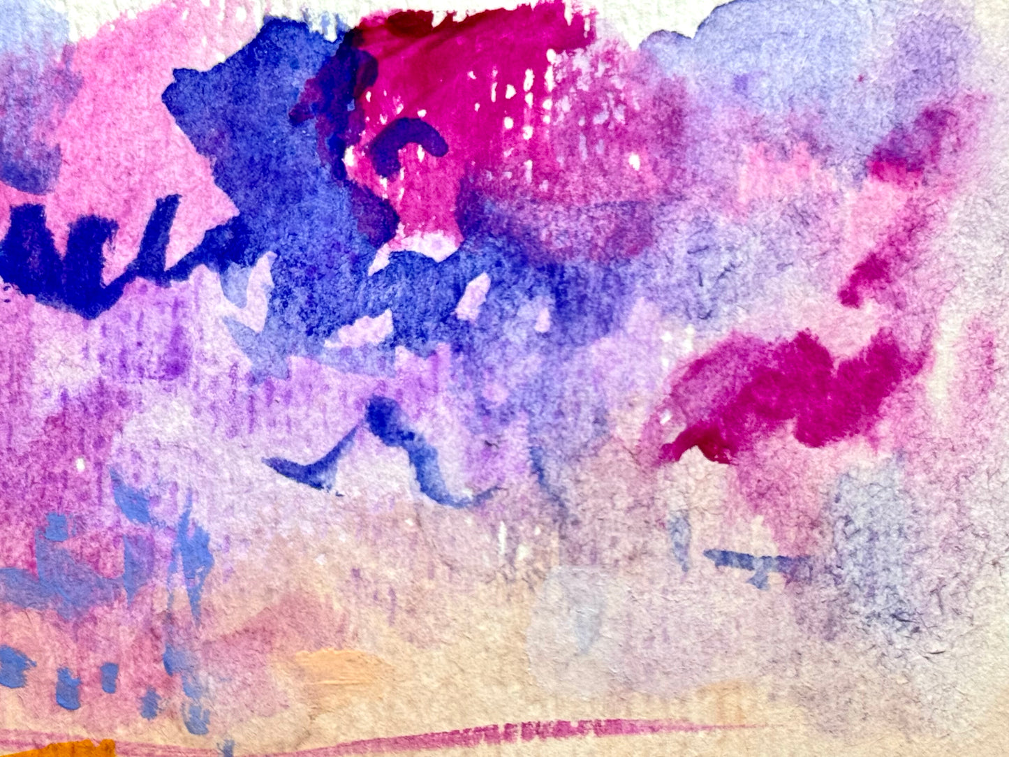 Ocean Sunrise Original Art, Seascape Painting, Abstract Artwork, Coastal Wall Art, Gouache on Paper 4x6"