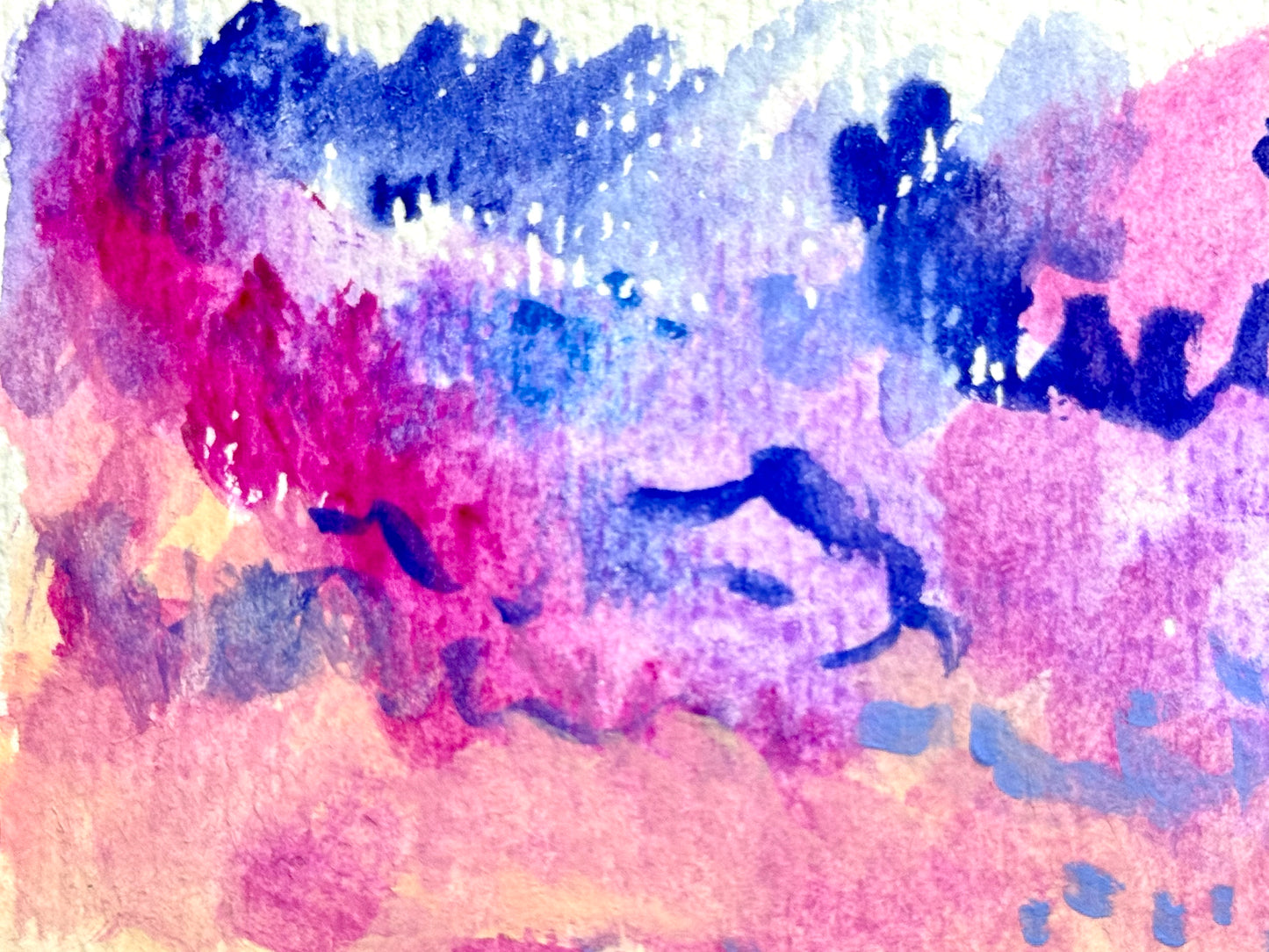 Ocean Sunrise Original Art, Seascape Painting, Abstract Artwork, Coastal Wall Art, Gouache on Paper 4x6"